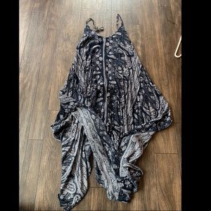 Navy blue & white bandana pattern dress